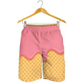 Pink Ice Cream Melted Print Men's Shorts