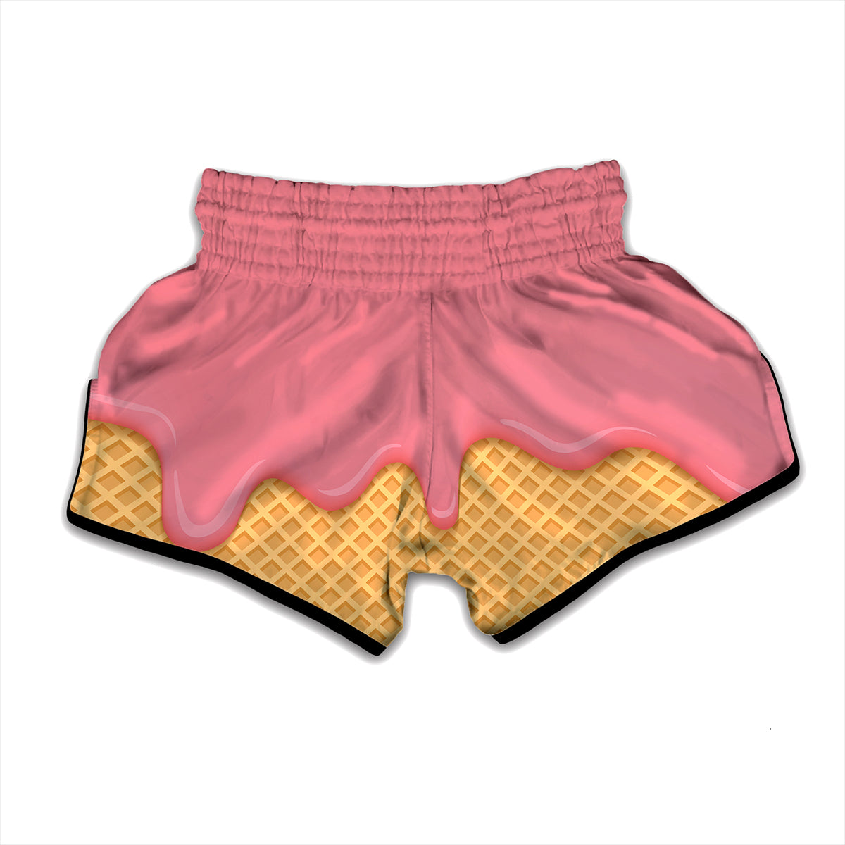 Pink Ice Cream Melted Print Muay Thai Boxing Shorts