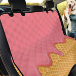 Pink Ice Cream Melted Print Pet Car Back Seat Cover