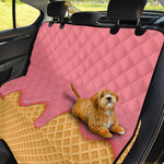 Pink Ice Cream Melted Print Pet Car Back Seat Cover