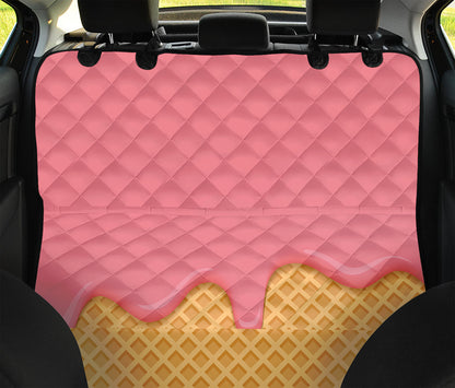Pink Ice Cream Melted Print Pet Car Back Seat Cover