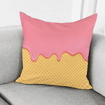 Pink Ice Cream Melted Print Pillow Cover