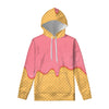 Pink Ice Cream Melted Print Pullover Hoodie