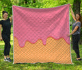 Pink Ice Cream Melted Print Quilt