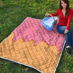 Pink Ice Cream Melted Print Quilt