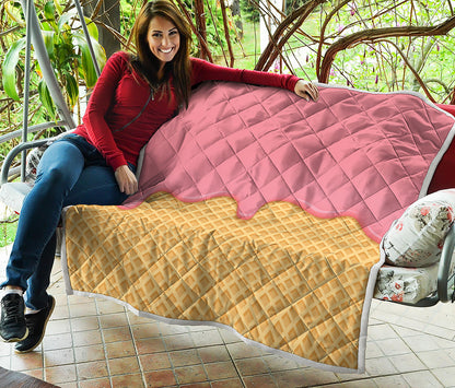 Pink Ice Cream Melted Print Quilt