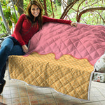 Pink Ice Cream Melted Print Quilt