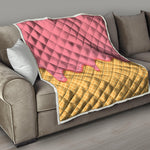 Pink Ice Cream Melted Print Quilt