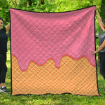 Pink Ice Cream Melted Print Quilt
