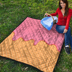Pink Ice Cream Melted Print Quilt