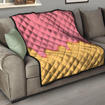 Pink Ice Cream Melted Print Quilt