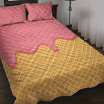 Pink Ice Cream Melted Print Quilt Bed Set