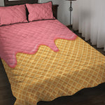 Pink Ice Cream Melted Print Quilt Bed Set