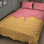 Pink Ice Cream Melted Print Quilt Bed Set