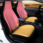Pink Ice Cream Melted Print Universal Fit Car Seat Covers