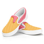 Pink Ice Cream Melted Print White Slip On Shoes