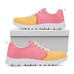 Pink Ice Cream Melted Print White Sneakers