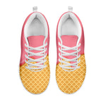 Pink Ice Cream Melted Print White Sneakers
