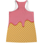 Pink Ice Cream Melted Print Women's Racerback Tank Top