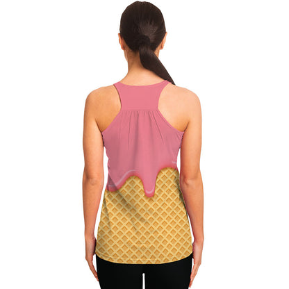 Pink Ice Cream Melted Print Women's Racerback Tank Top
