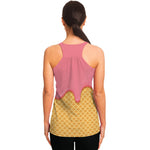 Pink Ice Cream Melted Print Women's Racerback Tank Top