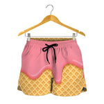 Pink Ice Cream Melted Print Women's Shorts