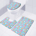 Pink Ice Cream Pattern Print 3 Piece Bath Mat Set