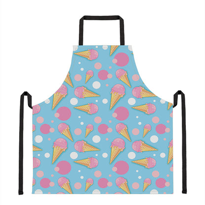 Pink Ice Cream Pattern Print Apron