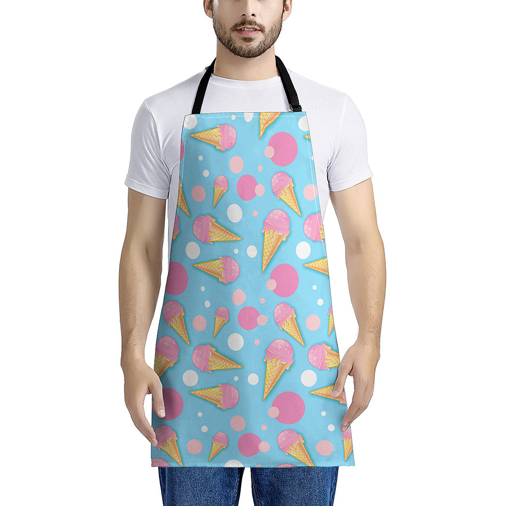 Pink Ice Cream Pattern Print Apron