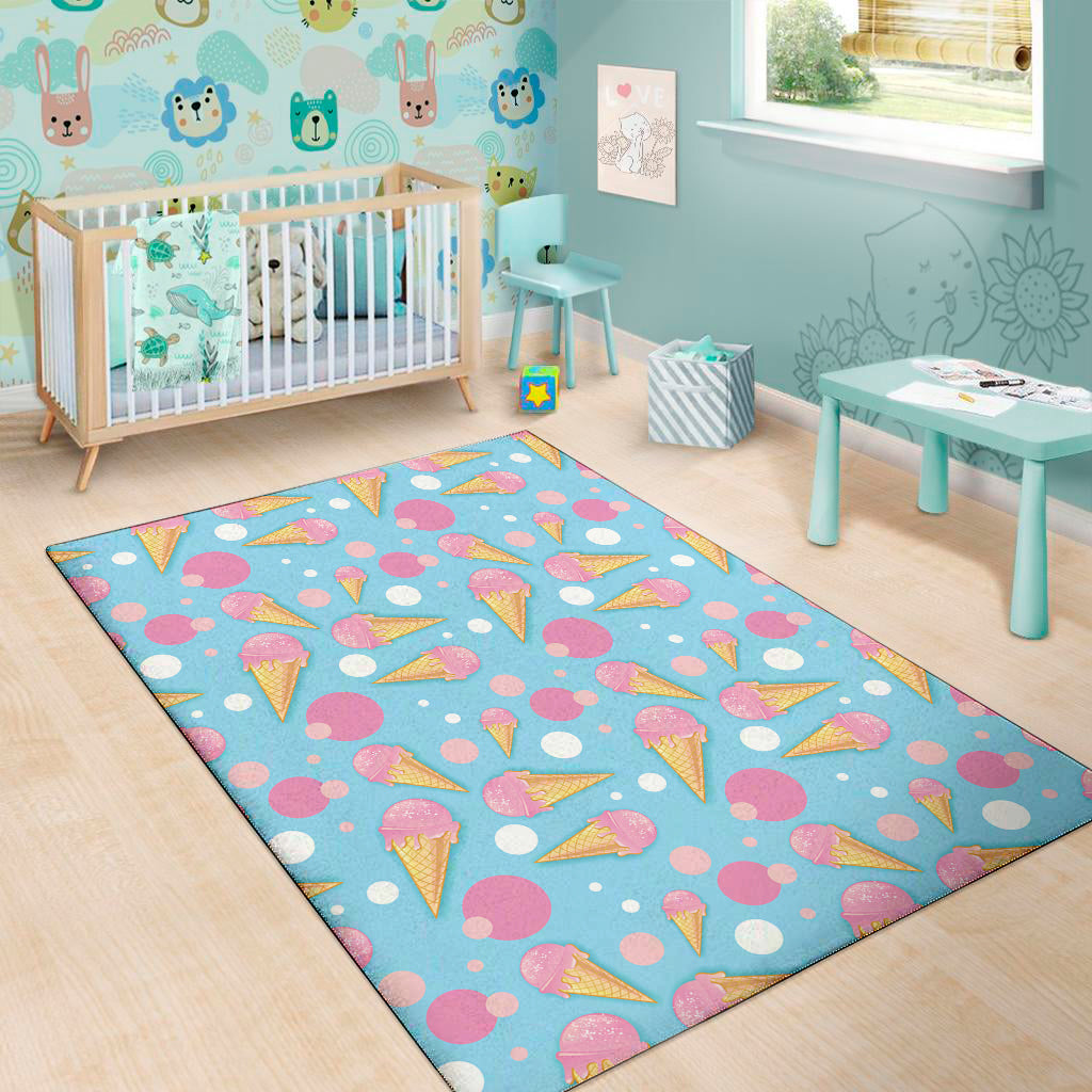 Pink Ice Cream Pattern Print Area Rug