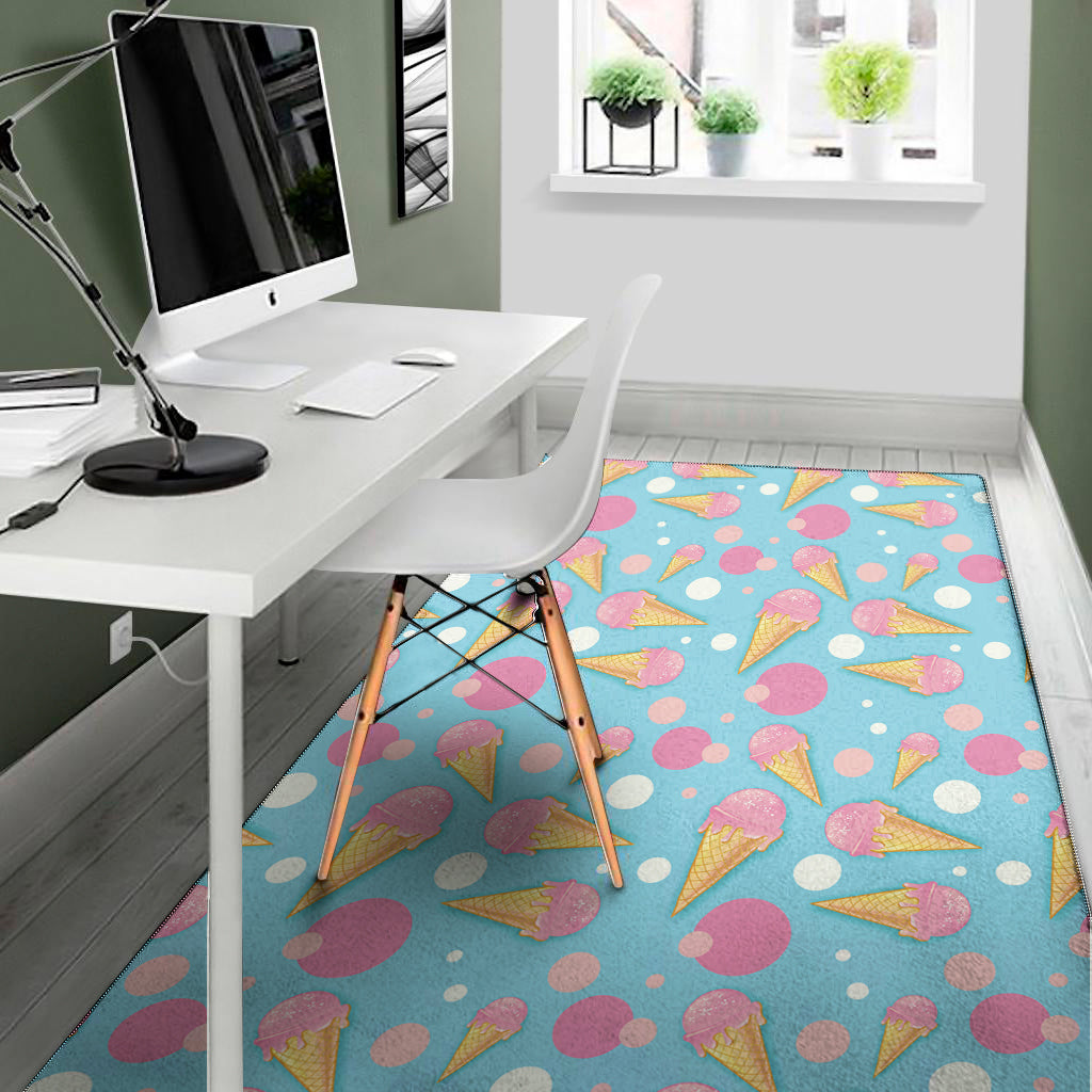 Pink Ice Cream Pattern Print Area Rug