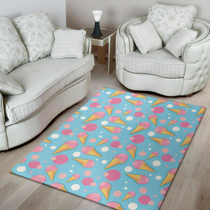 Pink Ice Cream Pattern Print Area Rug