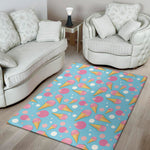 Pink Ice Cream Pattern Print Area Rug