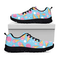 Pink Ice Cream Pattern Print Black Running Shoes