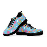 Pink Ice Cream Pattern Print Black Sneakers