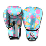 Pink Ice Cream Pattern Print Boxing Gloves