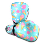 Pink Ice Cream Pattern Print Boxing Gloves