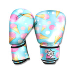 Pink Ice Cream Pattern Print Boxing Gloves