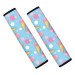 Pink Ice Cream Pattern Print Car Seat Belt Covers