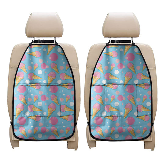 Pink Ice Cream Pattern Print Car Seat Organizers