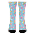Pink Ice Cream Pattern Print Crew Socks
