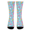 Pink Ice Cream Pattern Print Crew Socks