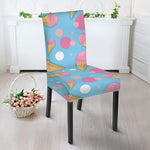 Pink Ice Cream Pattern Print Dining Chair Slipcover