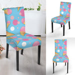 Pink Ice Cream Pattern Print Dining Chair Slipcover