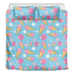 Pink Ice Cream Pattern Print Duvet Cover Bedding Set