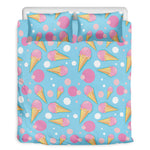 Pink Ice Cream Pattern Print Duvet Cover Bedding Set