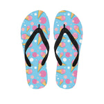 Pink Ice Cream Pattern Print Flip Flops
