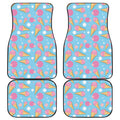 Pink Ice Cream Pattern Print Front and Back Car Floor Mats