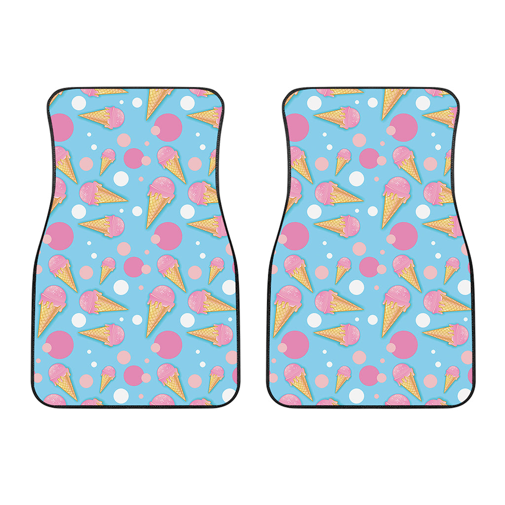 Pink Ice Cream Pattern Print Front Car Floor Mats