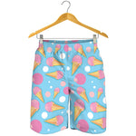 Pink Ice Cream Pattern Print Men's Shorts